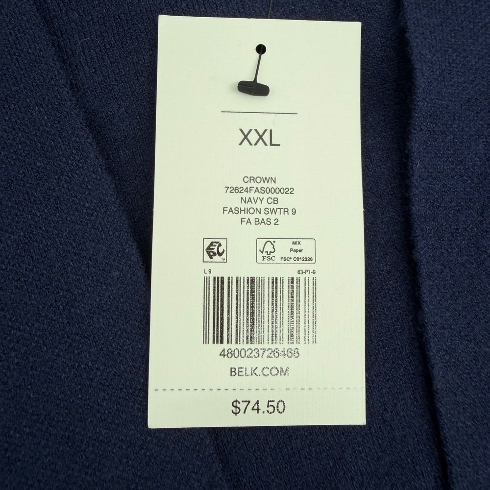 NWT Women's XXL Navy Camel Stripe Long Duster Cardigan Old Money Chic Classic - Picture 4 of 6